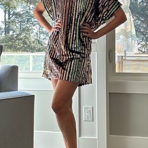 Together Vibrant Sequin Mini Dress